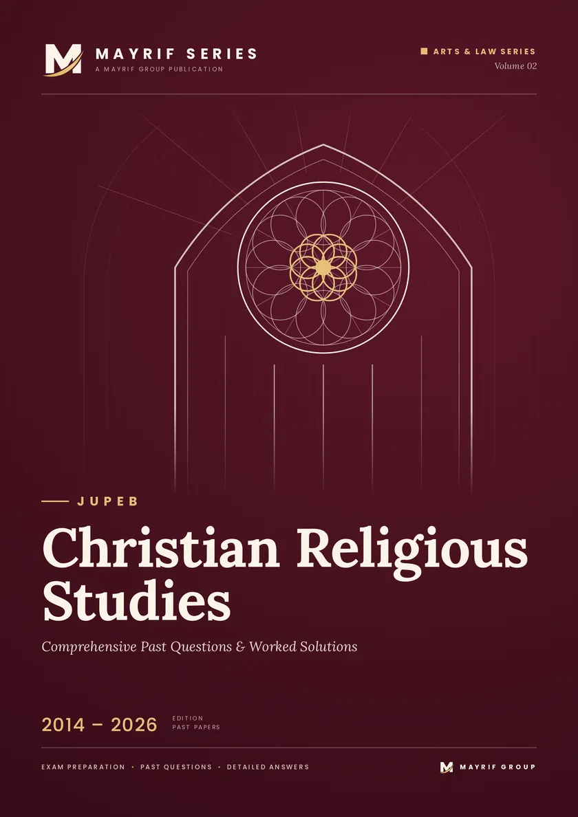 Mayrif Series JUPEB Christian Religious Studies past questions book cover, Arts & Law Series