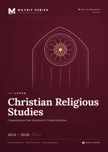JUPEB Christian Religious Studies past questions book cover, Arts & Law Series