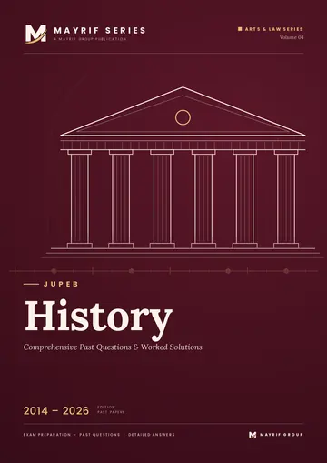 JUPEB History past questions book cover, Arts & Law Series