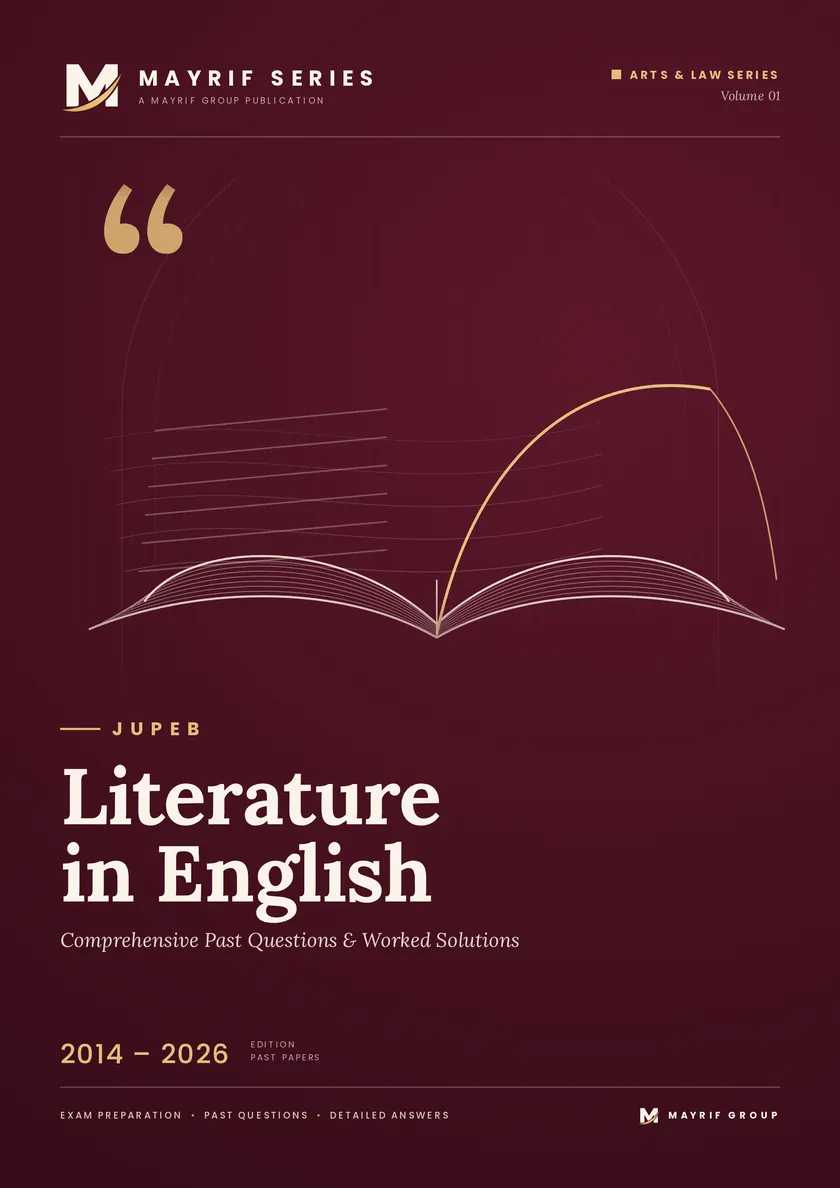 Mayrif Series JUPEB Literature in English past questions book cover, Arts & Law Series