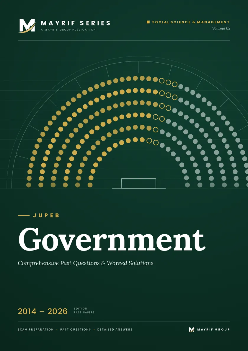 Mayrif Series JUPEB Government past questions book cover, Social Science & Management